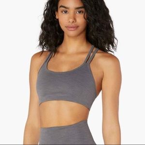 Beyond Yoga Heather Rib Bra - gray heather